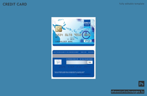 Beispielvorschau der BRED Bank Visa-Einzelkarte der Salomonen